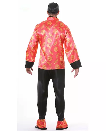Červeno-zlatý čínský kostým pro muže, Velikost: Medium (48-50), image 2