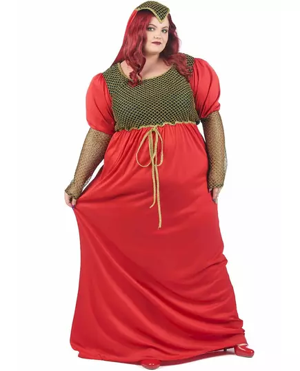 Červený středověký kostým pro ženy – plus size, image 2