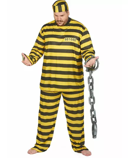Žlutý vězeňský kostým pro dospělé – velká velikost, image 2
