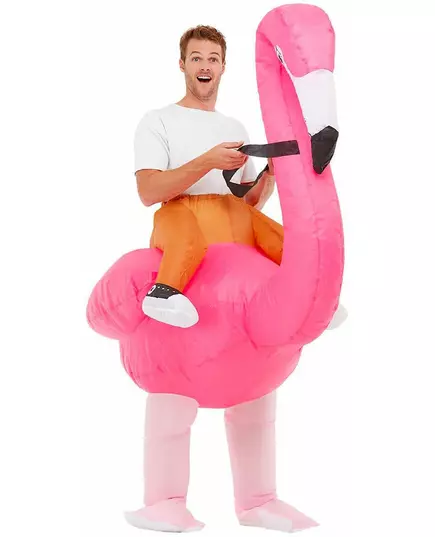 Velký růžový plameňák kostým pro dospělé, image 2