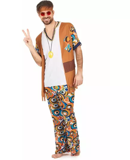 Hippie kostým s kulatými vzory pro muže, Velikost: Medium, image 2