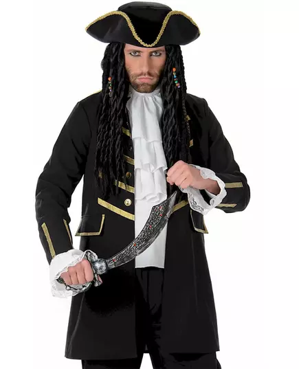 Černo-zlatý pirátský kostým pro muže, Velikost: Medium, image 2