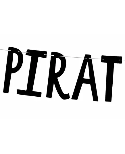 Černá kartonová girlanda Pirates Party 14 cm × 1 m, image 2