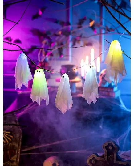 Svítící girlanda duchů Halloween 150 cm, image 2