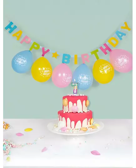 Girlanda z kartonových písmen Happy Birthday 150 cm, image 2
