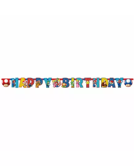 Girlanda Happy Birthday Super Mario 1,90 m, image 2