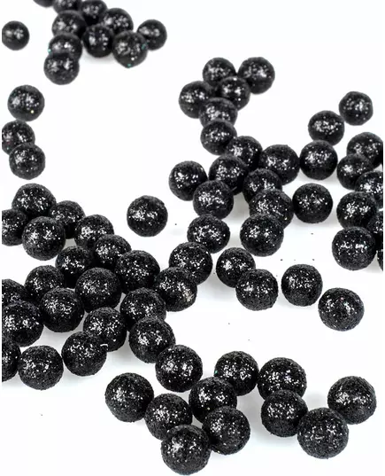 Mini černé třpytivé kuličky 8 mm 10 g, image 2