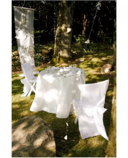 Kulatý bílý netkaný ubrus 2,40 m, image 2