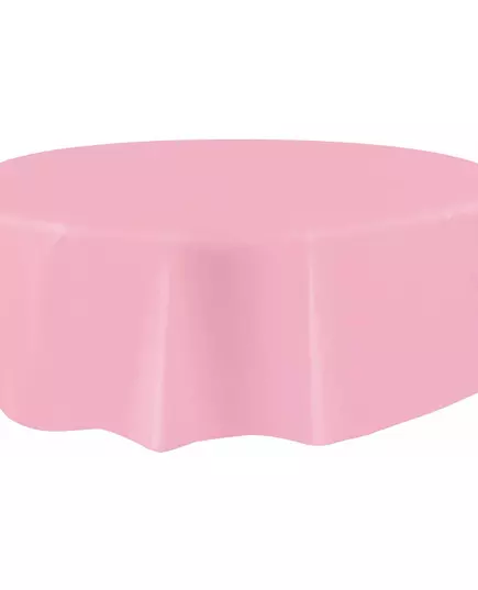 Světle růžový kulatý plastový ubrus 213 cm, image 2