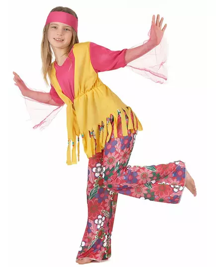 Vícebarevný hippie kostým pro dívky, Velikost: 4-6 let (110-120 cm), image 2