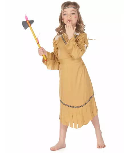 Béžový indiánský kostým pro dívky, Velikost: 7-9 let (120-130 cm), image 2