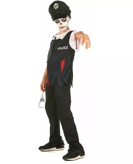 Dětský kostým zombie policisty černobílý, Velikost: 10-12 let (130-140 cm), image 2