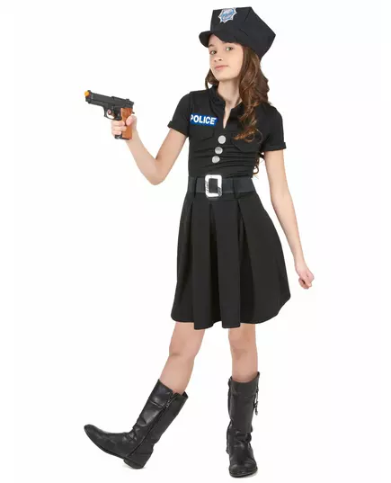 Kostým policistky v černých šatech pro dívky, Velikost: 10-12 let (130-140 cm), image 2