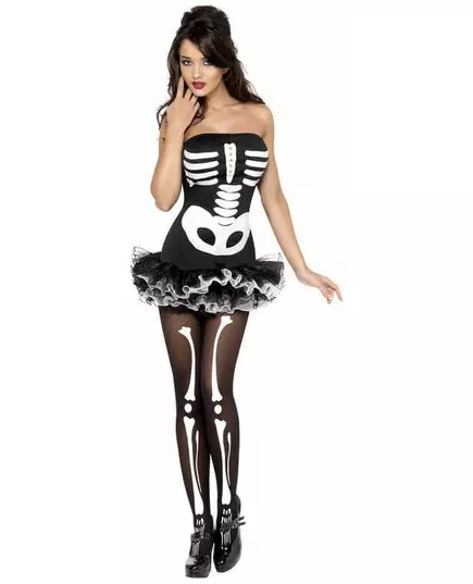 Sexy kostým kostlivce pro ženy s tutu Halloween, Velikost: Small, image 2