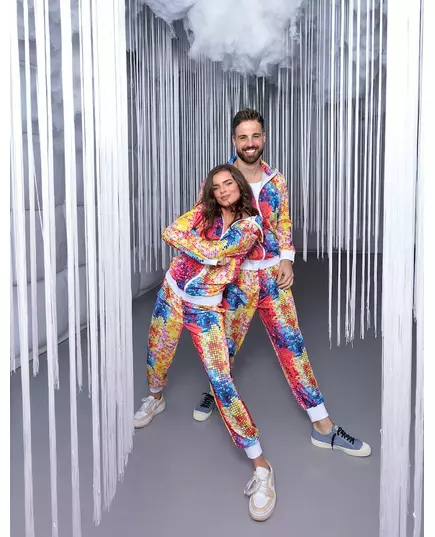 Pestrobarevný disco teplákový kostým pro muže, Velikost: Medium (50/52), image 2