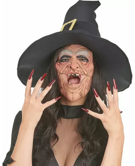Latexová půlmaskа čarodějnice s nosem a bradou, image 2
