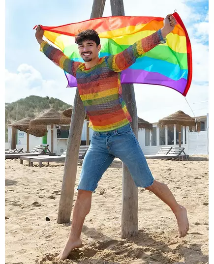 Pánský duhový síťovaný top, image 2