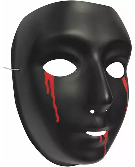 Černá maska se slzami krve pro ženy Halloween, image 2