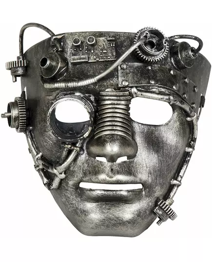Steampunk chromová maska na obličej pro dospělé, image 2