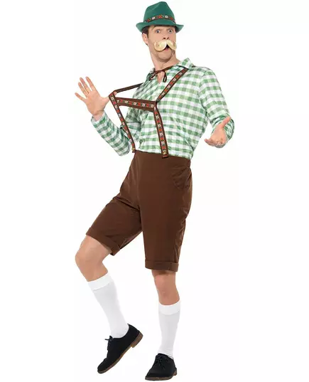 Bavorský kostým zeleno-hnědý pro dospělé, Velikost: Large, image 2