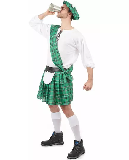 Zeleno-bílý skotský kostým pro muže, Velikost: X-Large, image 2