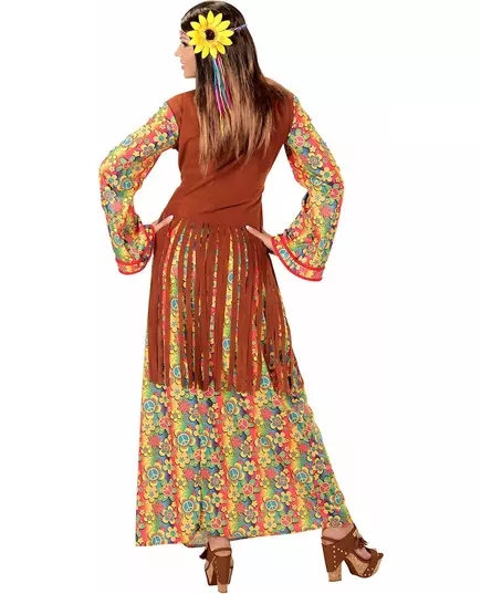 Dámský hippie kostým s třásněmi – dlouhé šaty, Velikost: Large, image 2