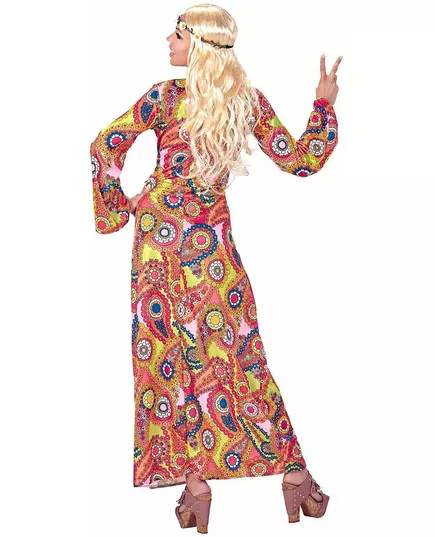 Dámský vícebarevný hippie kostým – dlouhé šaty, Velikost: Large, image 2