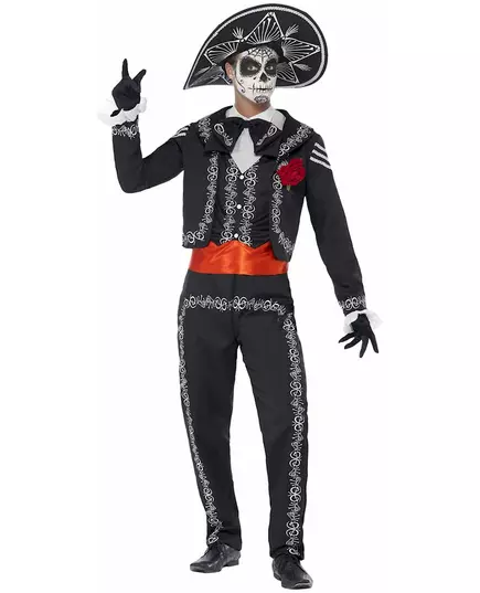 Mexický kostým kostlivce pro muže, Day of the Dead, Velikost: X-Large, image 2