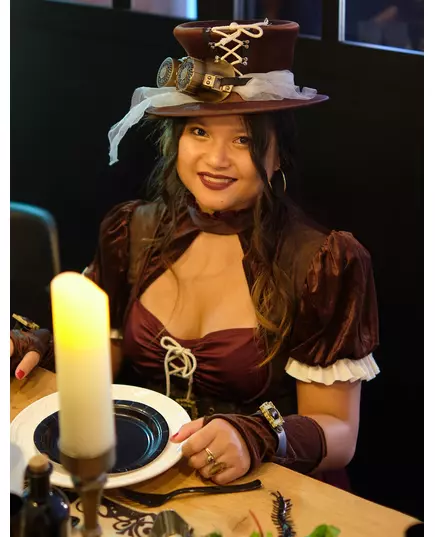 Bordó steampunk kostým pro ženy, Velikost: X-Small (36/38), image 2