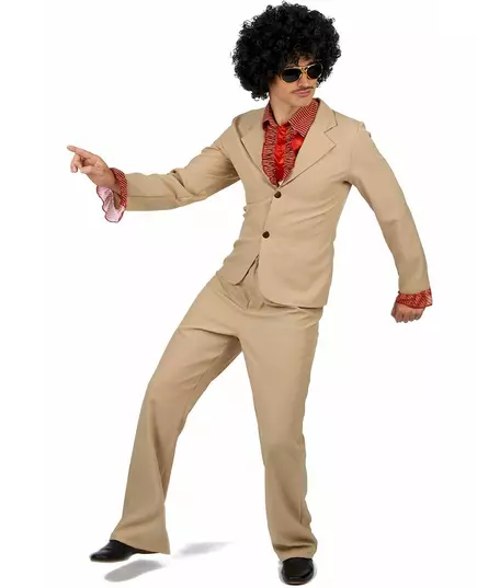 Pánský béžový disco kostým s volány, Velikost: X-Large, image 2