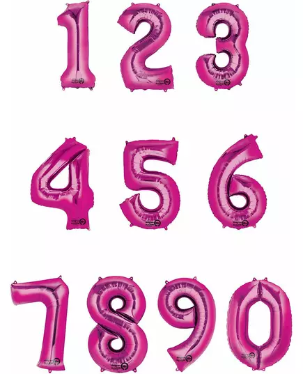 Fóliový číselný balónek fuchsiový 86 cm, Velikost: 4, image 2