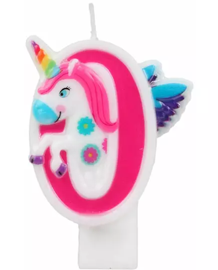 Růžová číselná svíčka jednorožec 14 cm, Velikost: 4, image 2