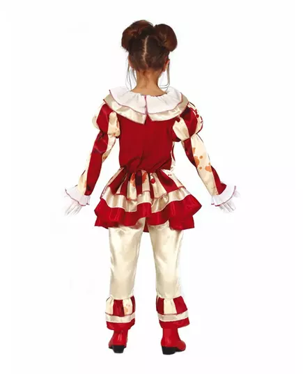 Červeno-bílý děsivý klaunský kostým pro dívky, Velikost: 10-12 let (142-148 cm), image 2