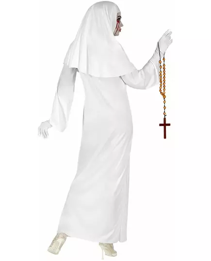 Plus size bílý jeptišský duch kostým pro ženy, Velikost: XXX-Large, image 2