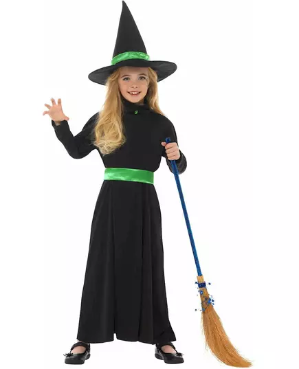 Malý zelený čarodějnický kostým pro dívky, Velikost: 7-9 let (130/143 cm), image 2