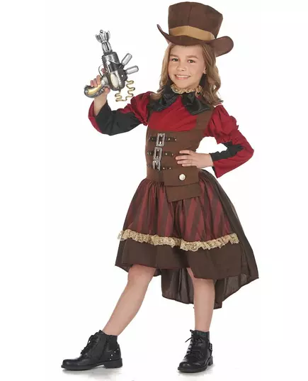 Luxusní steampunkový kostým pro dívky, Velikost: 13-14 let (140-152 cm), image 2