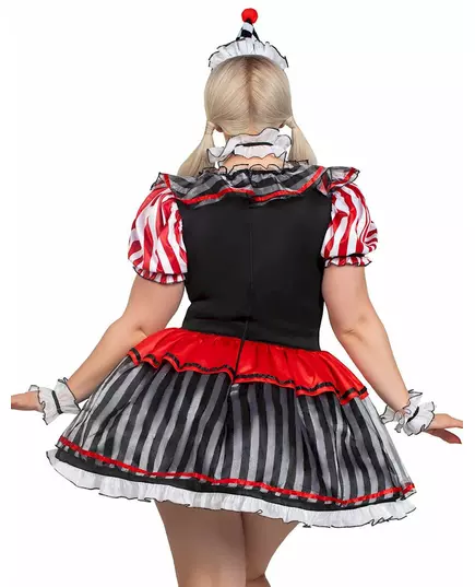 Sexy černo-bílý harlekýn kostým pro ženy plus size, Velikost: XXX-Large/XXXX-Large (54-58), image 2