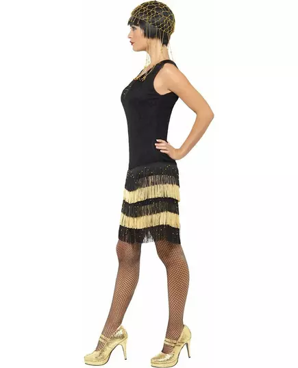 Černo-zlatý charleston kostým pro ženy, Velikost: Medium, image 3