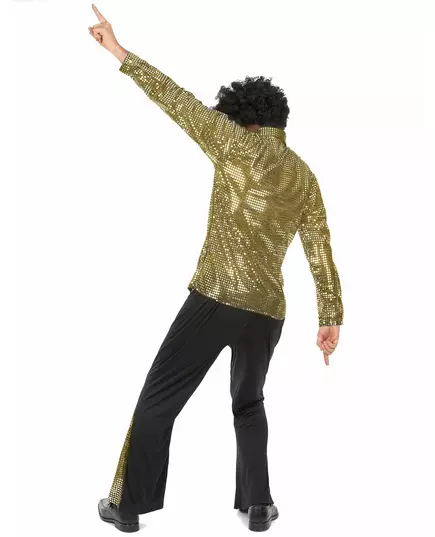 Zlatý flitrovaný disco kostým pro muže, Velikost: X-Large, image 3