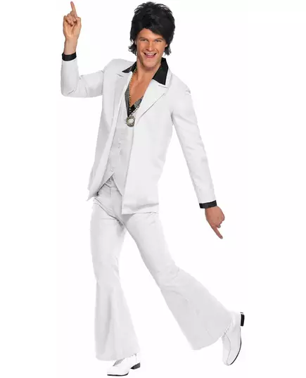 Bílý disco kostým pro muže, Velikost: Large, image 3