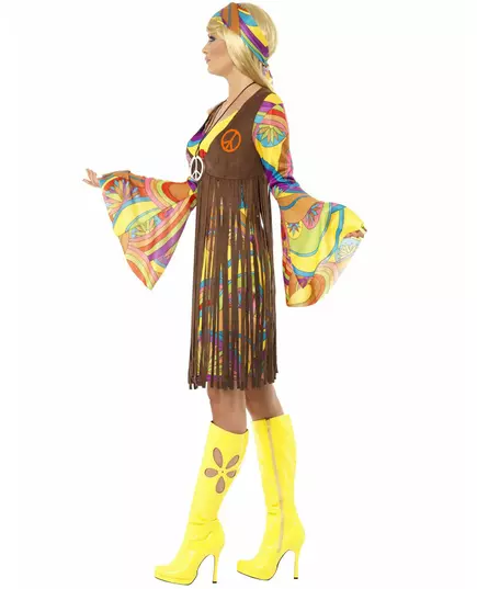Hippie kostým s květy 70. let pro ženy, Velikost: Large, image 3