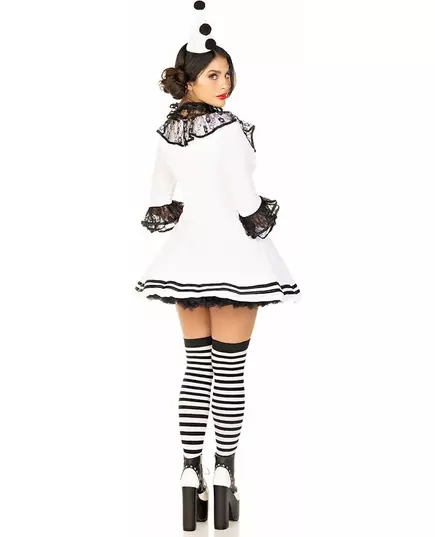Sexy bílý pierrot kostým pro ženy, Velikost: Medium/Large (42-44), image 3