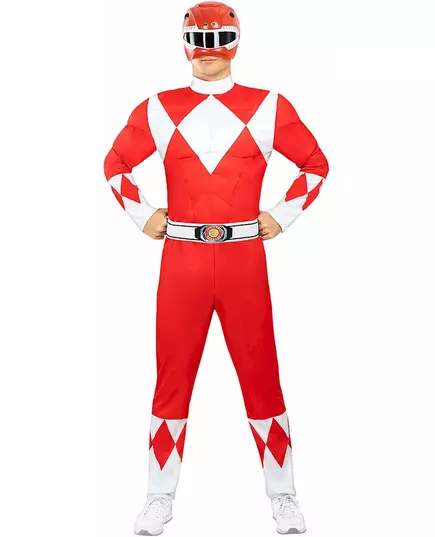 Červený Power Ranger kostým pro dospělé, Velikost: Medium, image 2