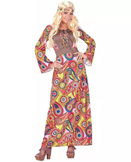 Dámský vícebarevný hippie kostým – dlouhé šaty, Velikost: XX-Large, image 3