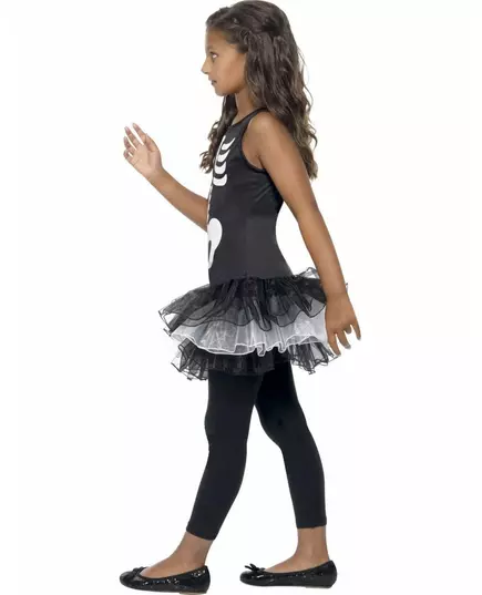 Černý kostým kostlivce s tutu pro dívky Halloween, Velikost: 10-12 let(145/158 cm), image 3