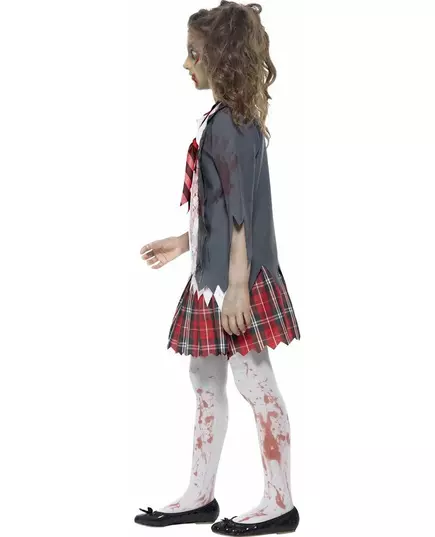 Zombie kostým školačky pro dívky Halloween, Velikost: 10-12 let (145/158 cm), image 3