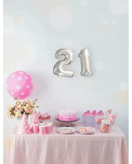 Stříbrný fóliový balónek číslo 33 cm, Velikost: 6, image 3