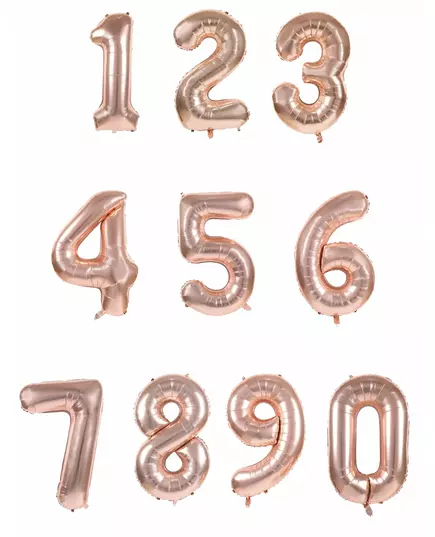 Fóliový číselný balónek rose gold 36 cm, Velikost: 3, image 3