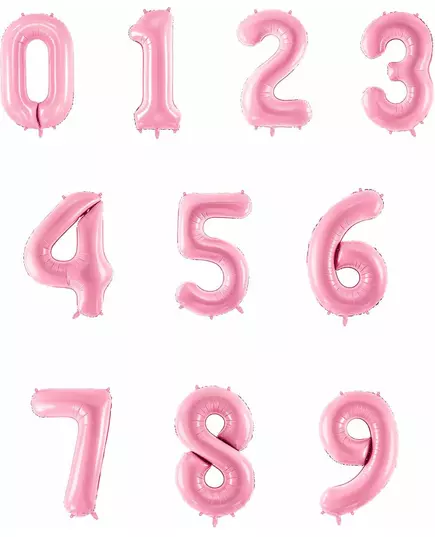 Obří pastelově růžový číselný balónek 86 cm, Velikost: 8, image 3