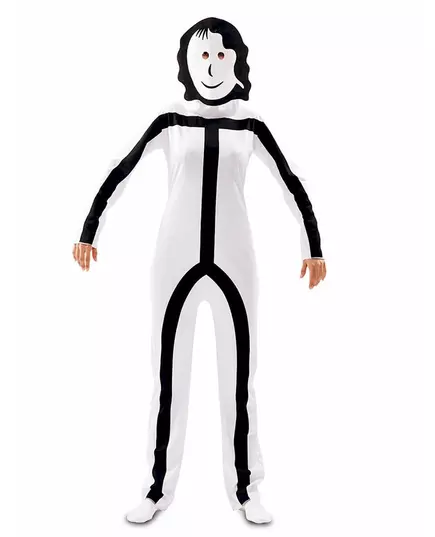 Kostým Stickman Mask pro dospělé, Velikost: Medium/Large (52), image 3